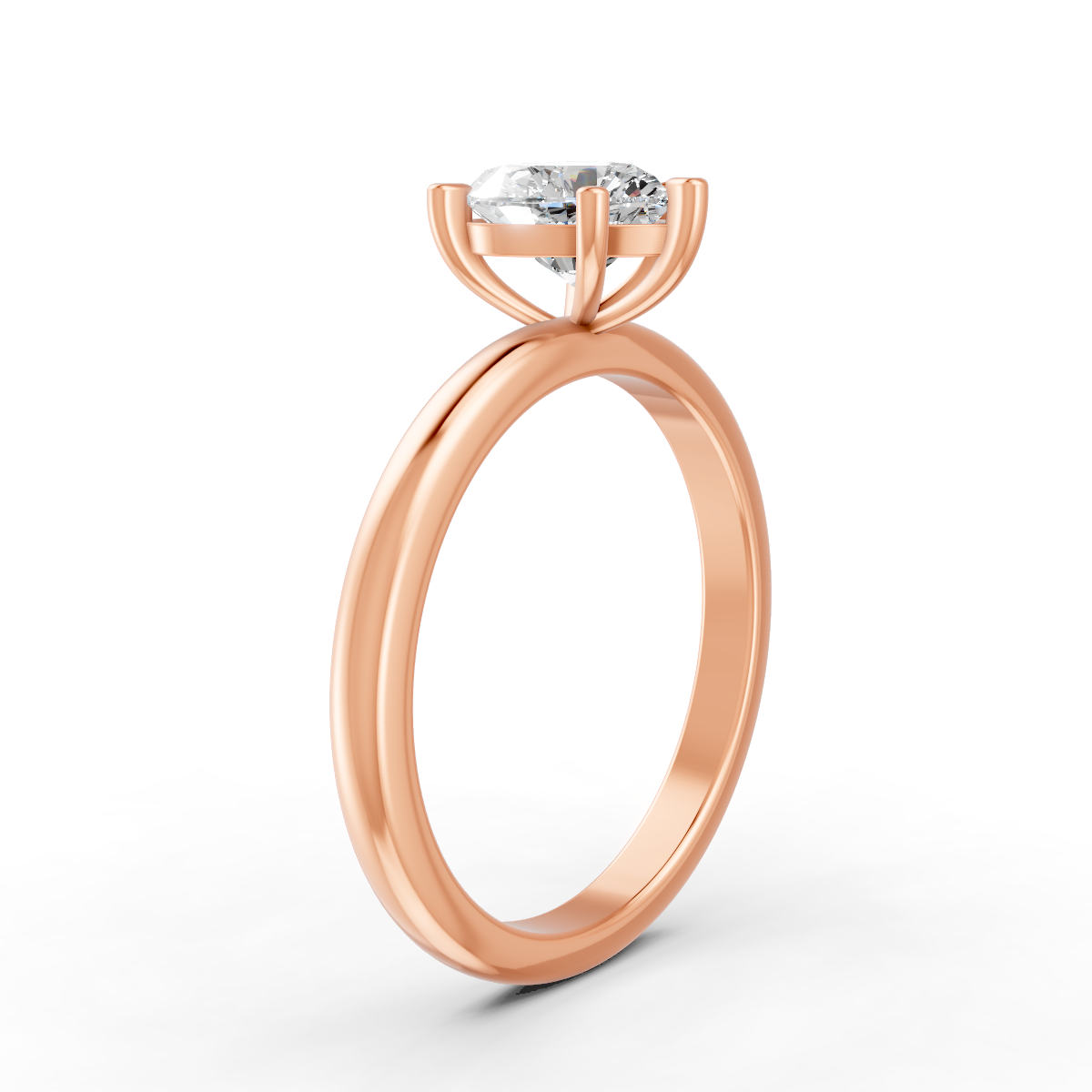 1-5 Ct Heart Cut Real Moissanite 5 Prong Solitaire Ring 14K Yellow Gold Plated