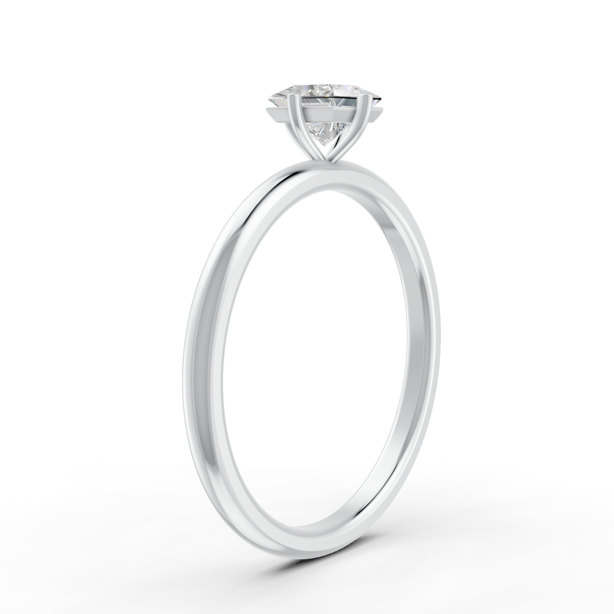 1-5 Ct Princess Cut Real Moissanite Claw Prong Solitaire Ring 14K Yellow Gold Plated