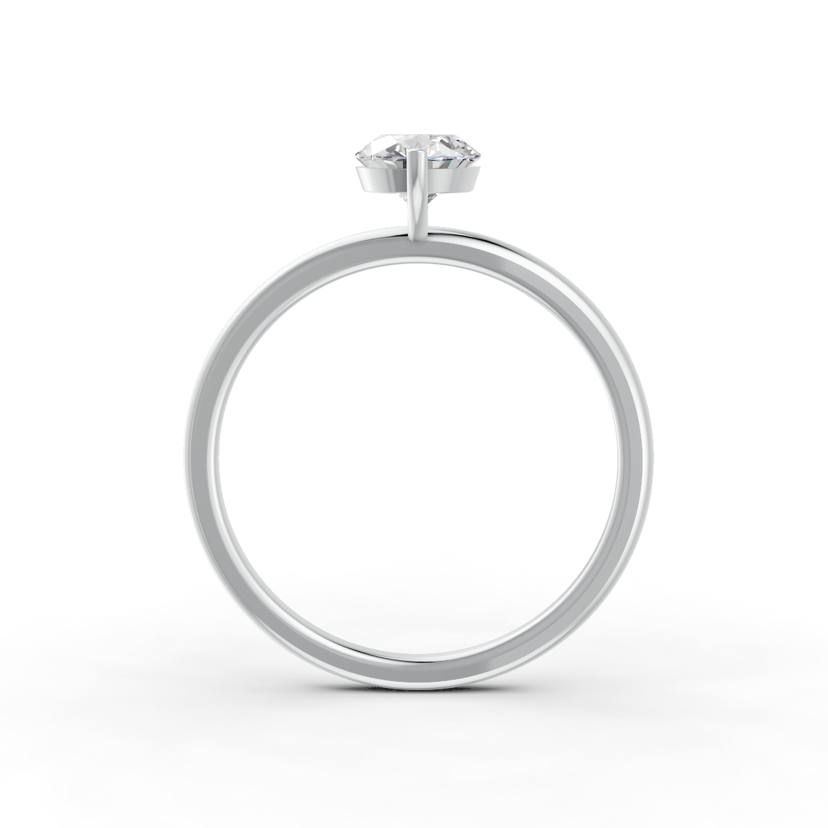 1-5 Ct Oval Cut Real Moissanite 2 Prong Solitaire Ring 14K Yellow Gold Plated
