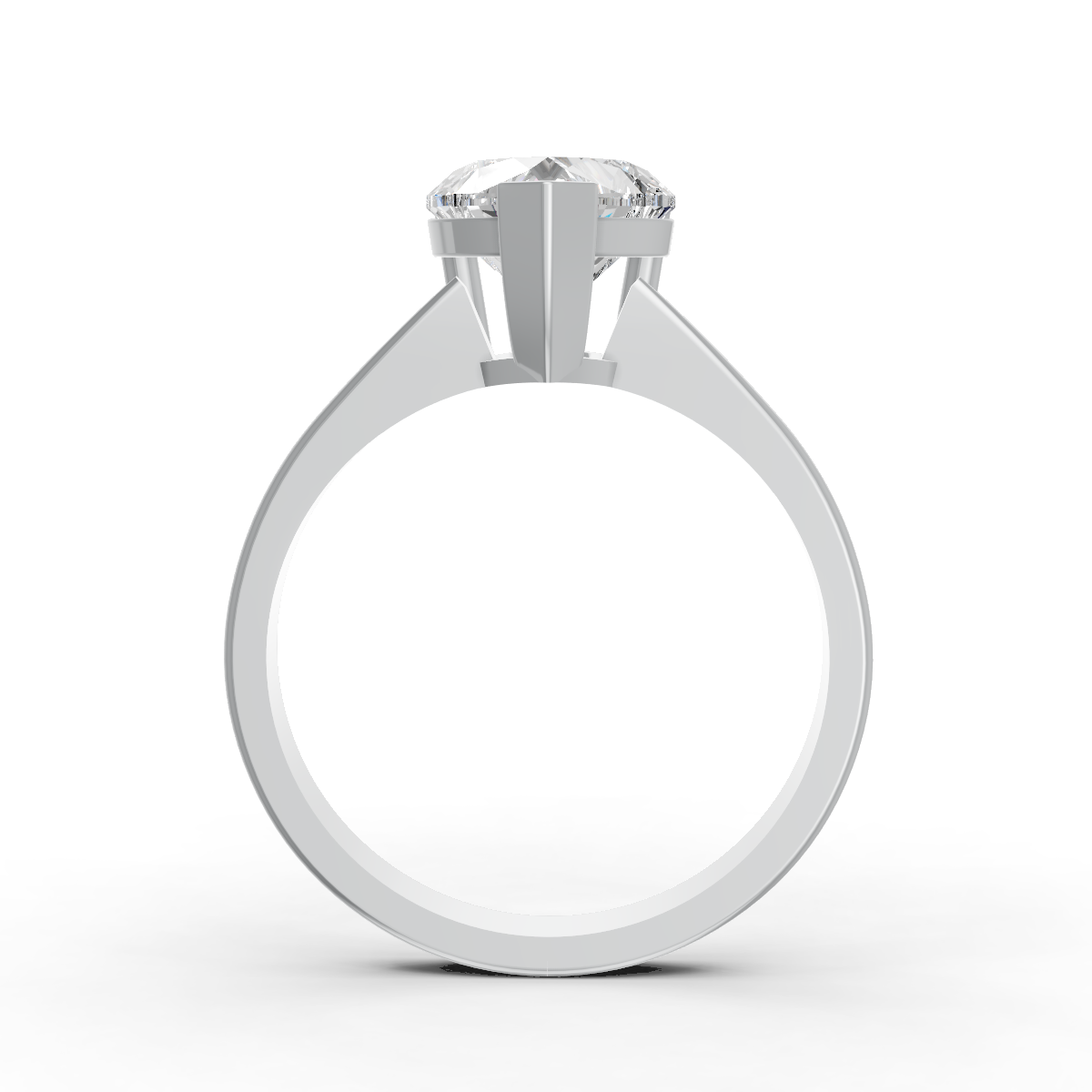 1-5 Ct Heart Cut Real Moissanite V Prong Solitaire Ring 14K Gold Plated