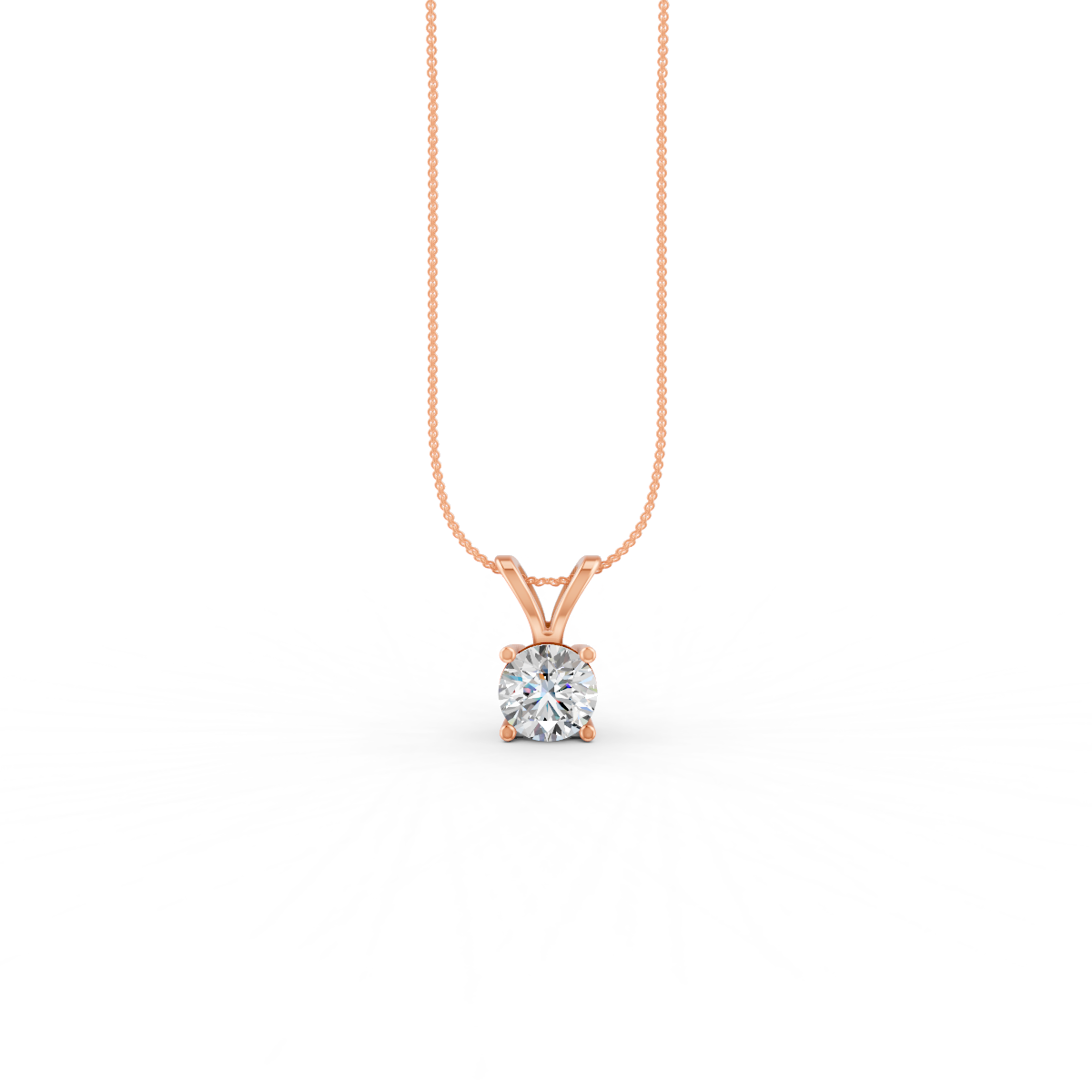 Round Cut Moissanite Solitaire Pendant 14K Yellow Gold Plated