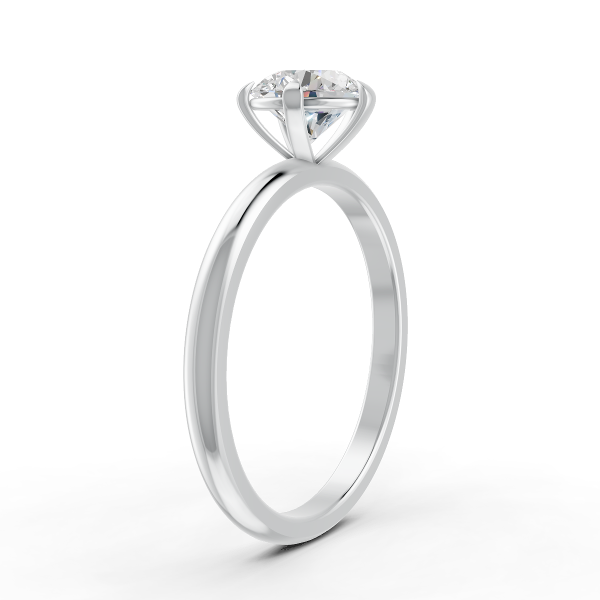 1-5 Ct Round Cut Real Moissanite 5 Prong Solitaire Ring 14K Yellow Gold Plated