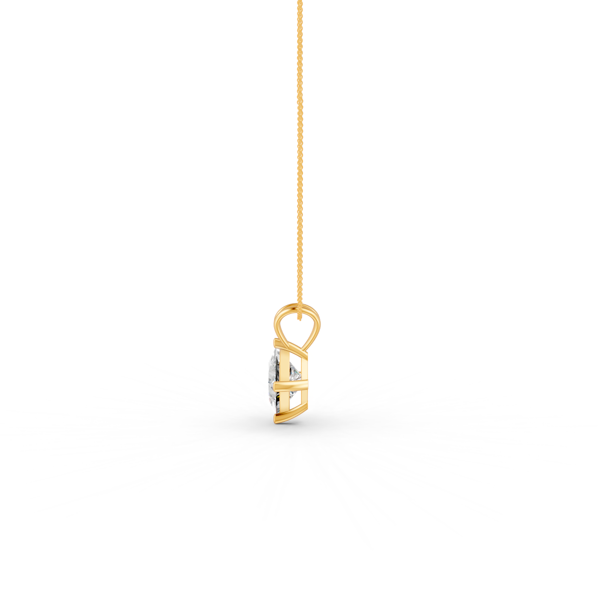 Princess Cut Moissanite Solitaire Pendant 14K Yellow Gold Plated