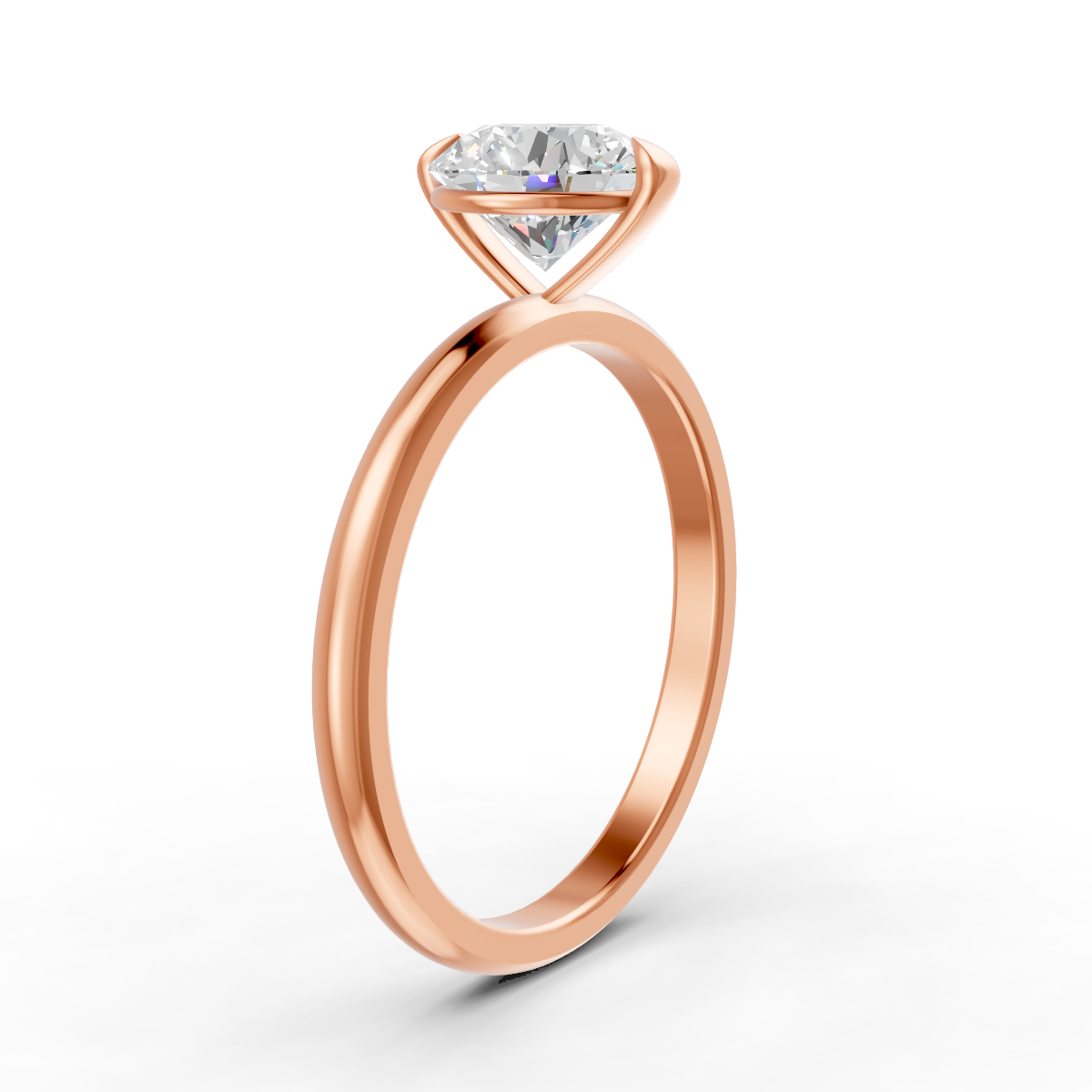 1-5 Ct Round Cut Real Moissanite 2 Prong Solitaire Ring 14K Yellow Gold Plated