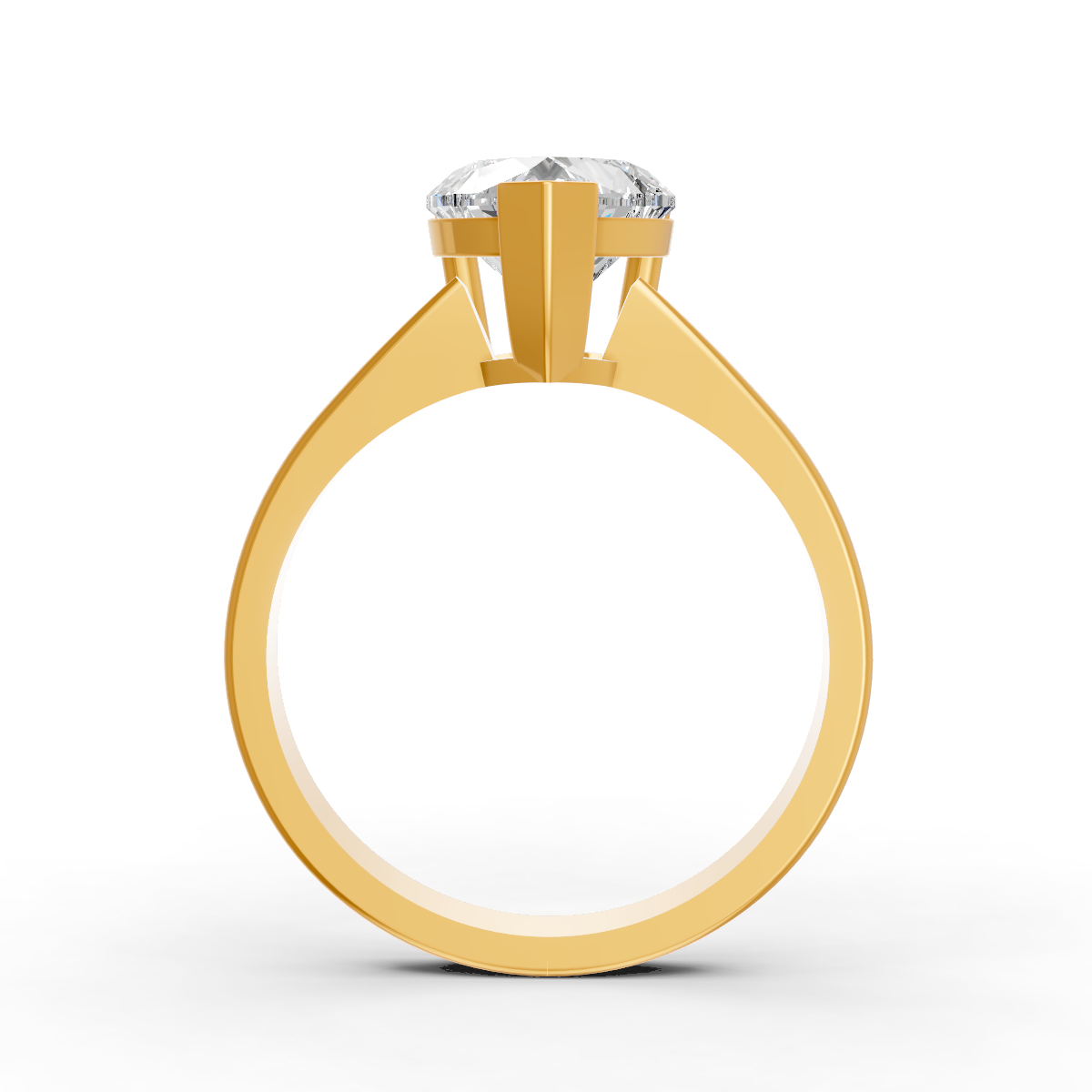 1-5 Ct Heart Cut Real Moissanite V Prong Solitaire Ring 14K Gold Plated