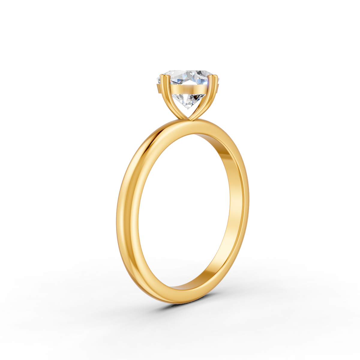 1-5 Ct Cushion Cut Real Moissanite Clow Prong Solitaire Ring 14K Yellow Gold Plated