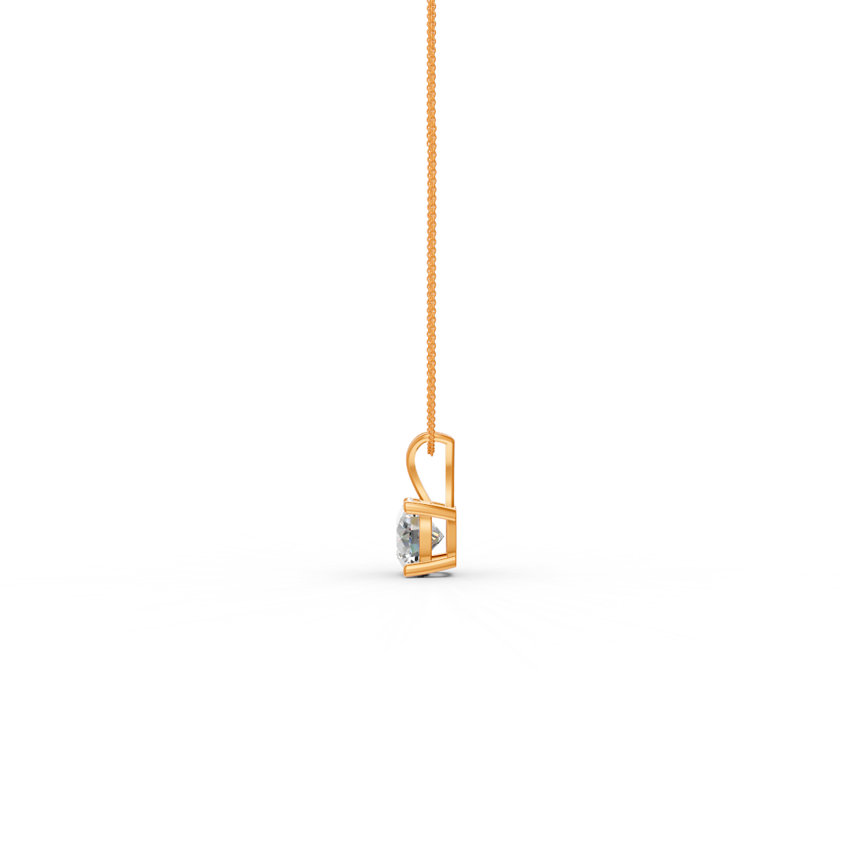 Round Cut Moissanite Solitaire Pendant 14K Yellow Gold Plated