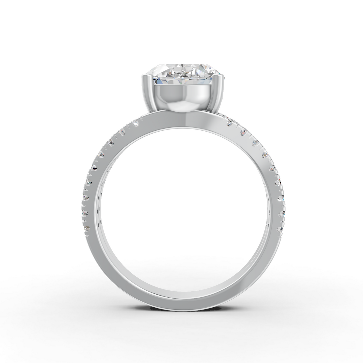 3.83Ct Oval Cut Moissanite Women Engagement Ring 14K Gold Plated
