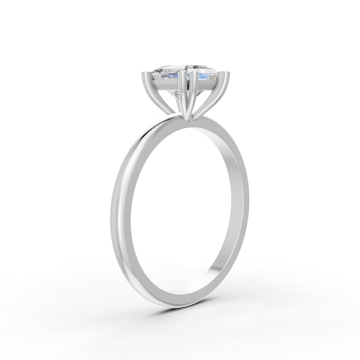 1-5 Ct Princess Cut Real Moissanite Double 4 Prong Solitaire Ring 14K Yellow Gold Plated