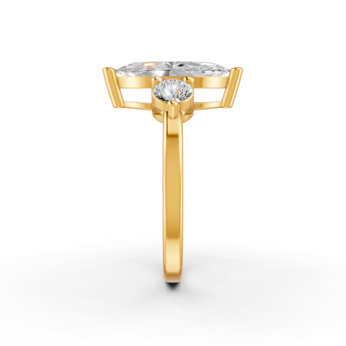 1.89Ct Marquise Cut Moissanite Women's Engagement Ring 14K Yellow Gold Plated
