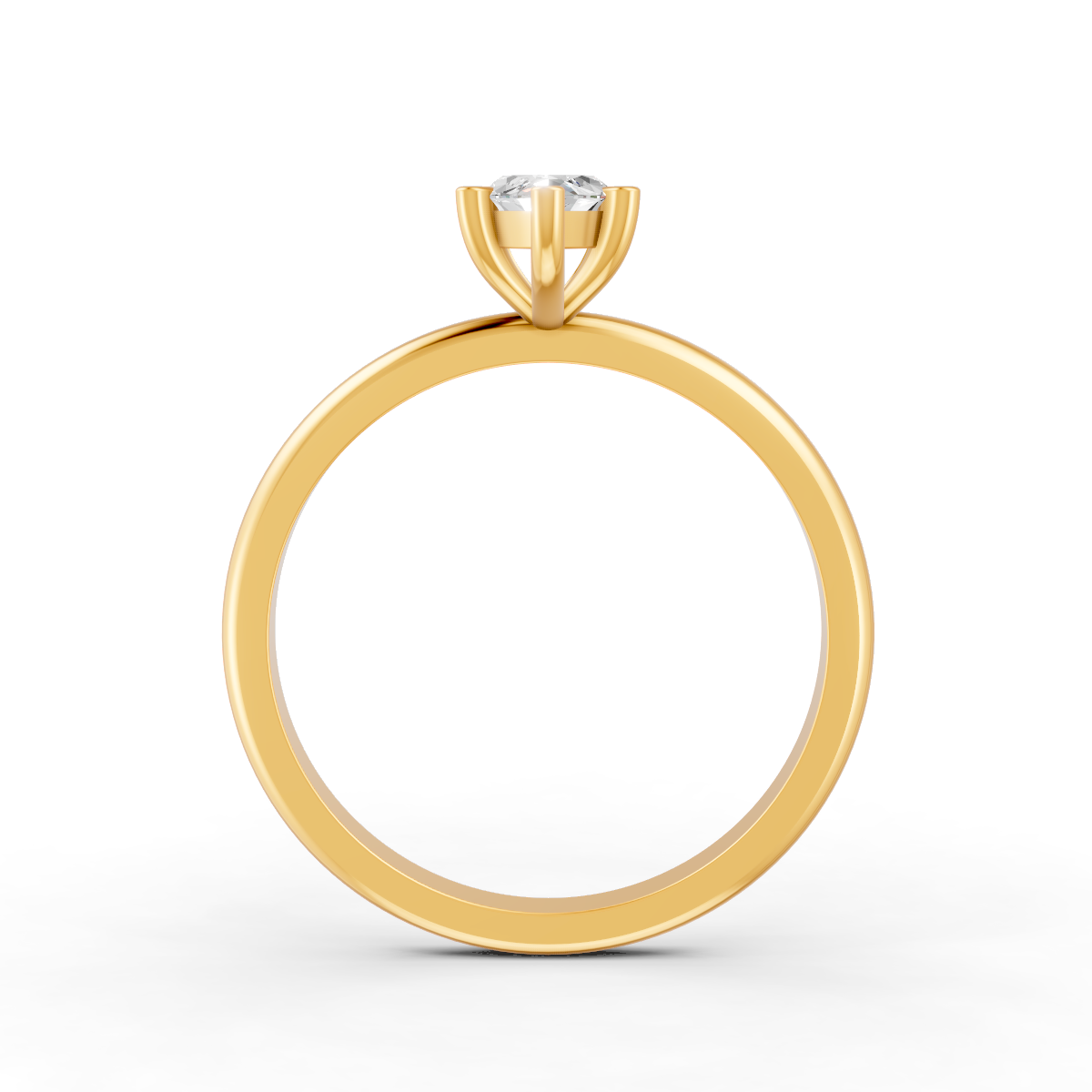 1-5 Ct Marquise Cut Real Moissanite 6 Prong Solitaire Ring 14K Yellow Gold Plated