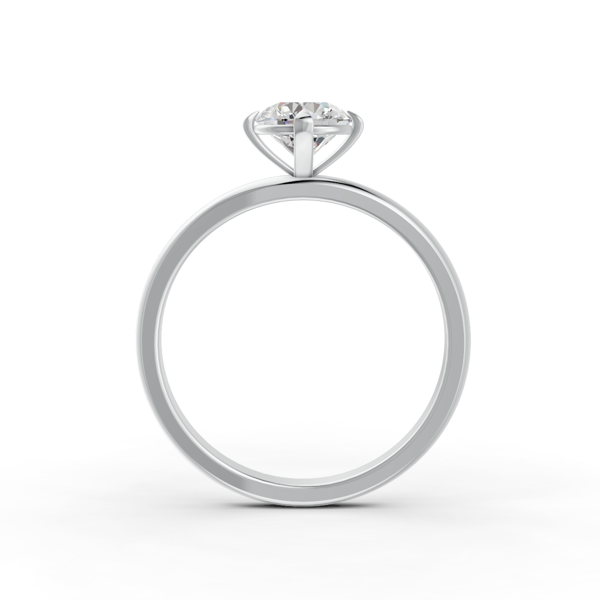 1-5 Ct Round Cut Real Moissanite 4 Prong Solitaire Ring 14K Yellow Gold Plated
