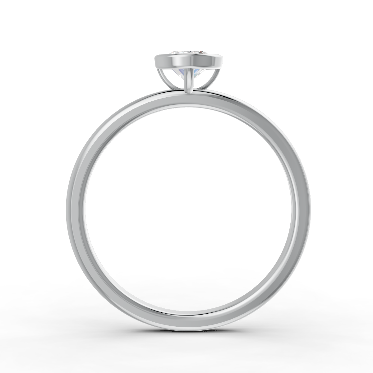 1-5 Ct Oval Cut Real Moissanite Bezel Set Solitaire Ring 14K Yellow Gold Plated