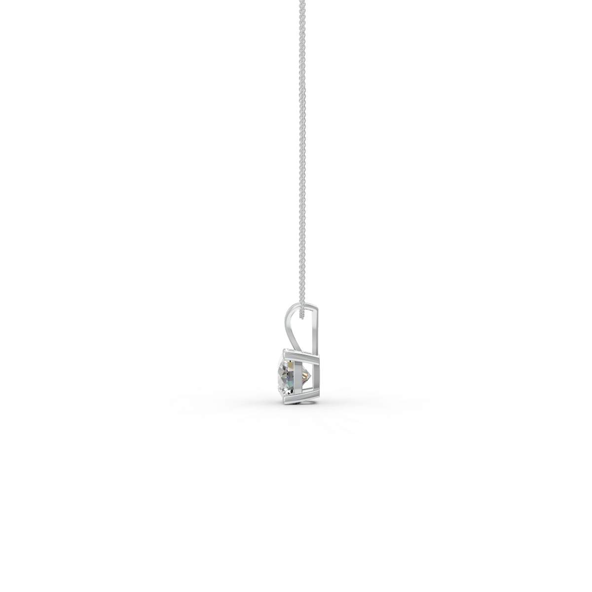 Round Cut Moissanite Solitaire Pendant 14K Yellow Gold Plated