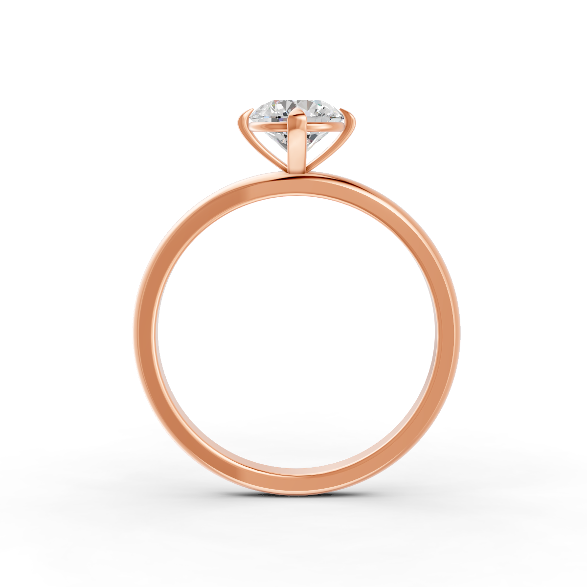 1-5 Ct Round Cut Real Moissanite 4 Prong Solitaire Ring 14K Yellow Gold Plated