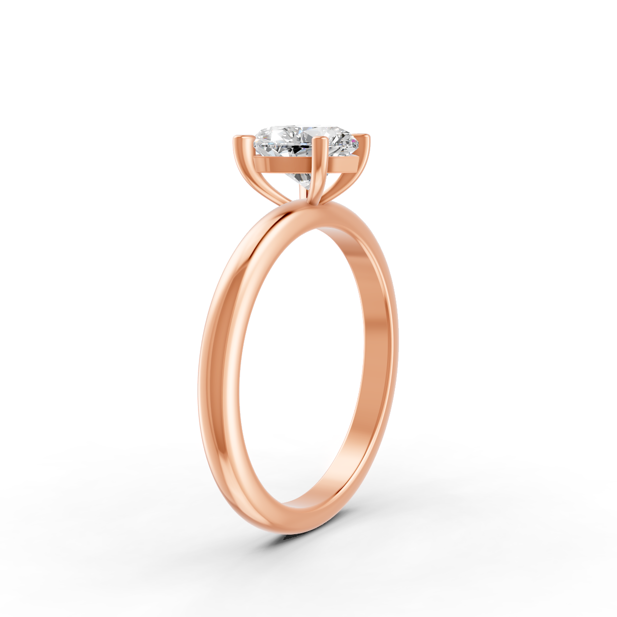 1-5 Ct Heart Cut Real Moissanite 4 Prong Solitaire Ring 14K Yellow Gold Plated