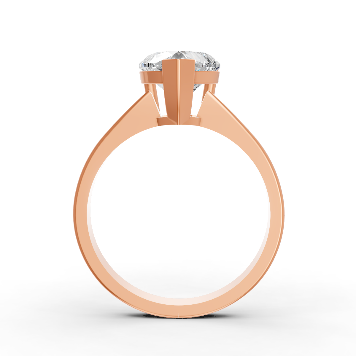 1-5 Ct Heart Cut Real Moissanite V Prong Solitaire Ring 14K Gold Plated