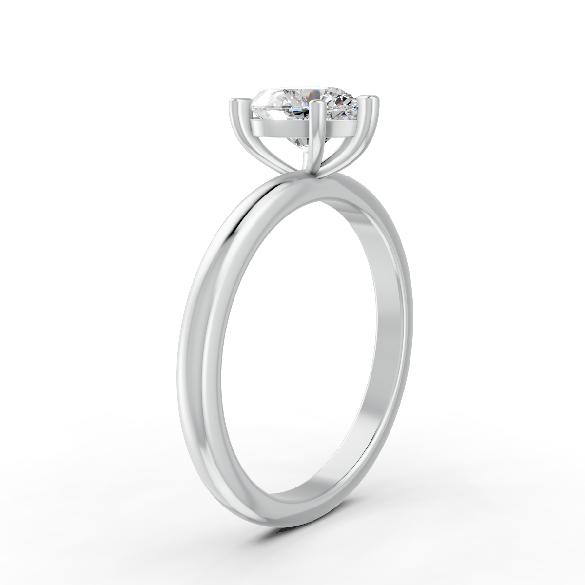 1-5 Ct Heart Cut Real Moissanite 5 Prong Solitaire Ring 14K Yellow Gold Plated
