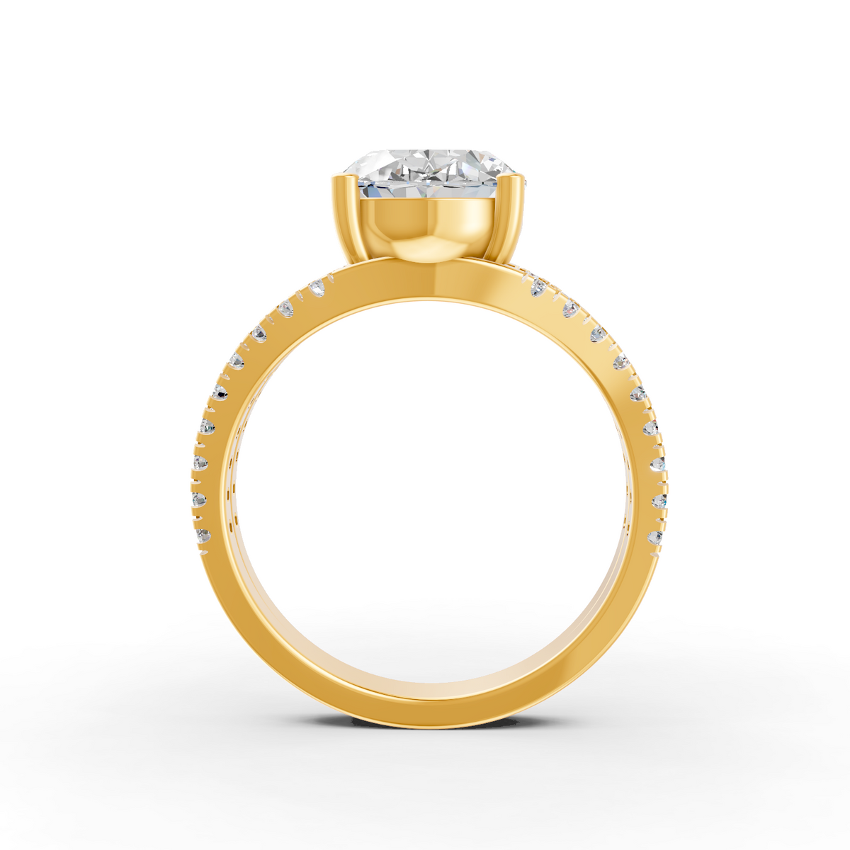 3.83Ct Oval Cut Moissanite Women Engagement Ring 14K Gold Plated