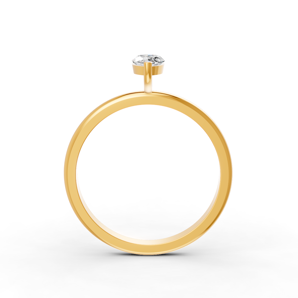 1-5 Ct Marquise Cut Real Moissanite 2 Prong Solitaire Ring 14K Yellow Gold Plated