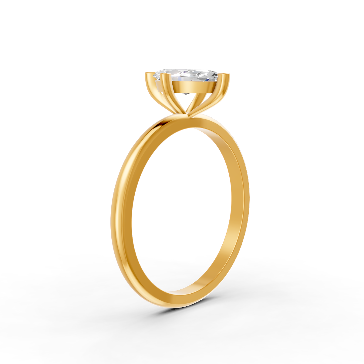 1-5 Ct Marquise Cut Real Moissanite 4 Prong Solitaire Ring 14K Yellow Gold Plated