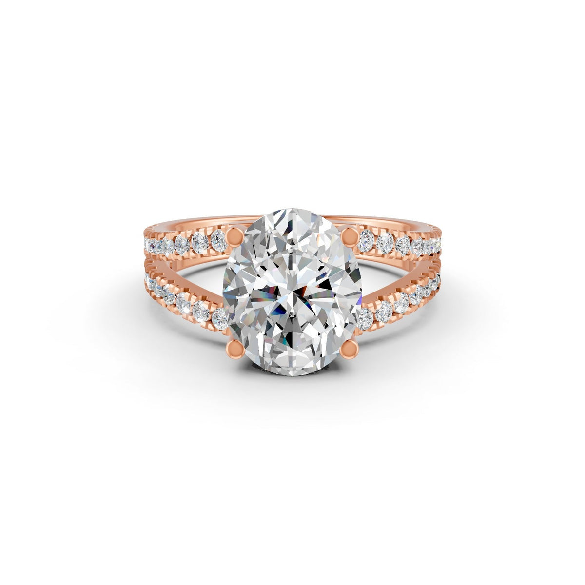 3.83Ct Oval Cut Moissanite Women Engagement Ring 14K Gold Plated