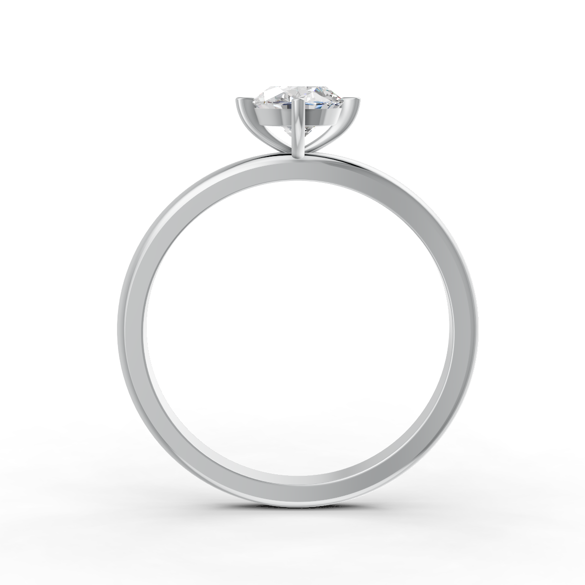 1-5 Ct Oval Cut Real Moissanite 4 Prong Solitaire Ring 14K Yellow Gold Plated