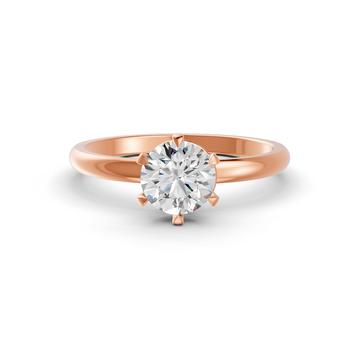1-5 Ct Round Cut Moissanite Solitaire Engagement Ring 14K Yellow Gold Plated