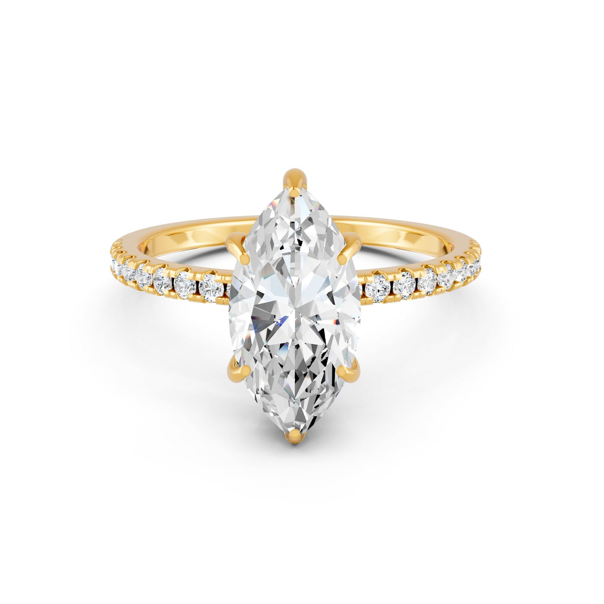 1.72Ct Marquise Cut Moissanite Hidden Halo Engegment Ring 14K Gold Plated