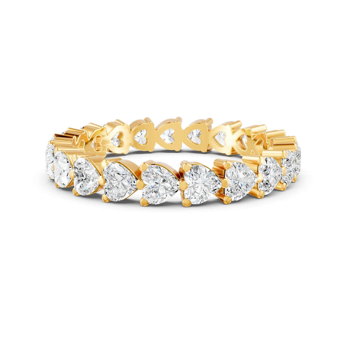 1.90 Ct Heart Cut Moissanite Full Eternity Band Ring In 14K Gold Plated