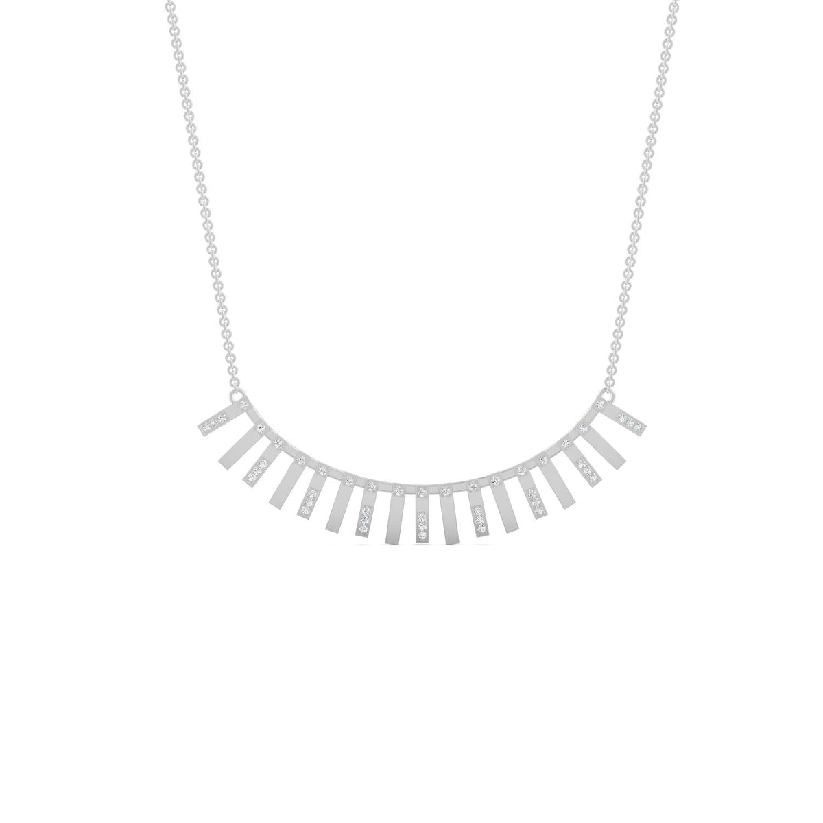 0.29 Ct Round Cut Moissanite Minimalist Chain Necklace 14K Yellow Gold Plated