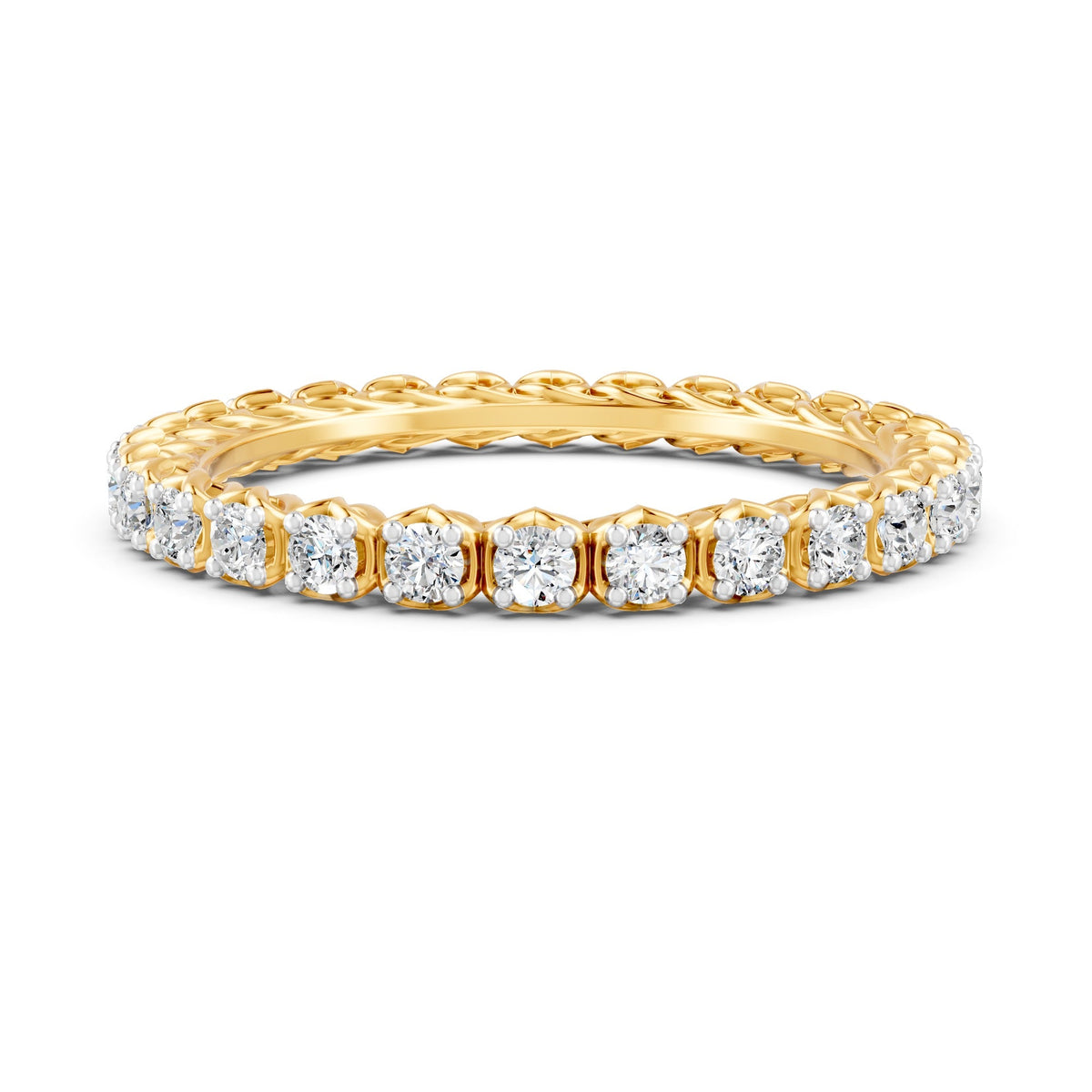 0.54Ct Round Cut Moissanite Full Eternity Band Ring 14K Gold Plated