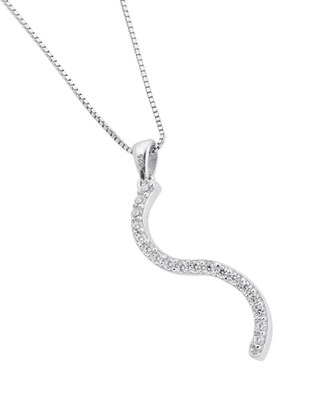 Stylish Alphabet S Design CZ Stone Pendant & Earrings Jewellery Set