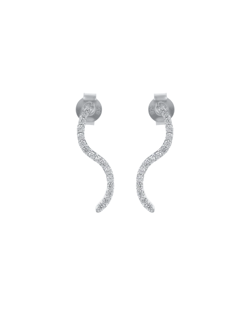 Stylish Alphabet S Design CZ Stone Pendant & Earrings Jewellery Set