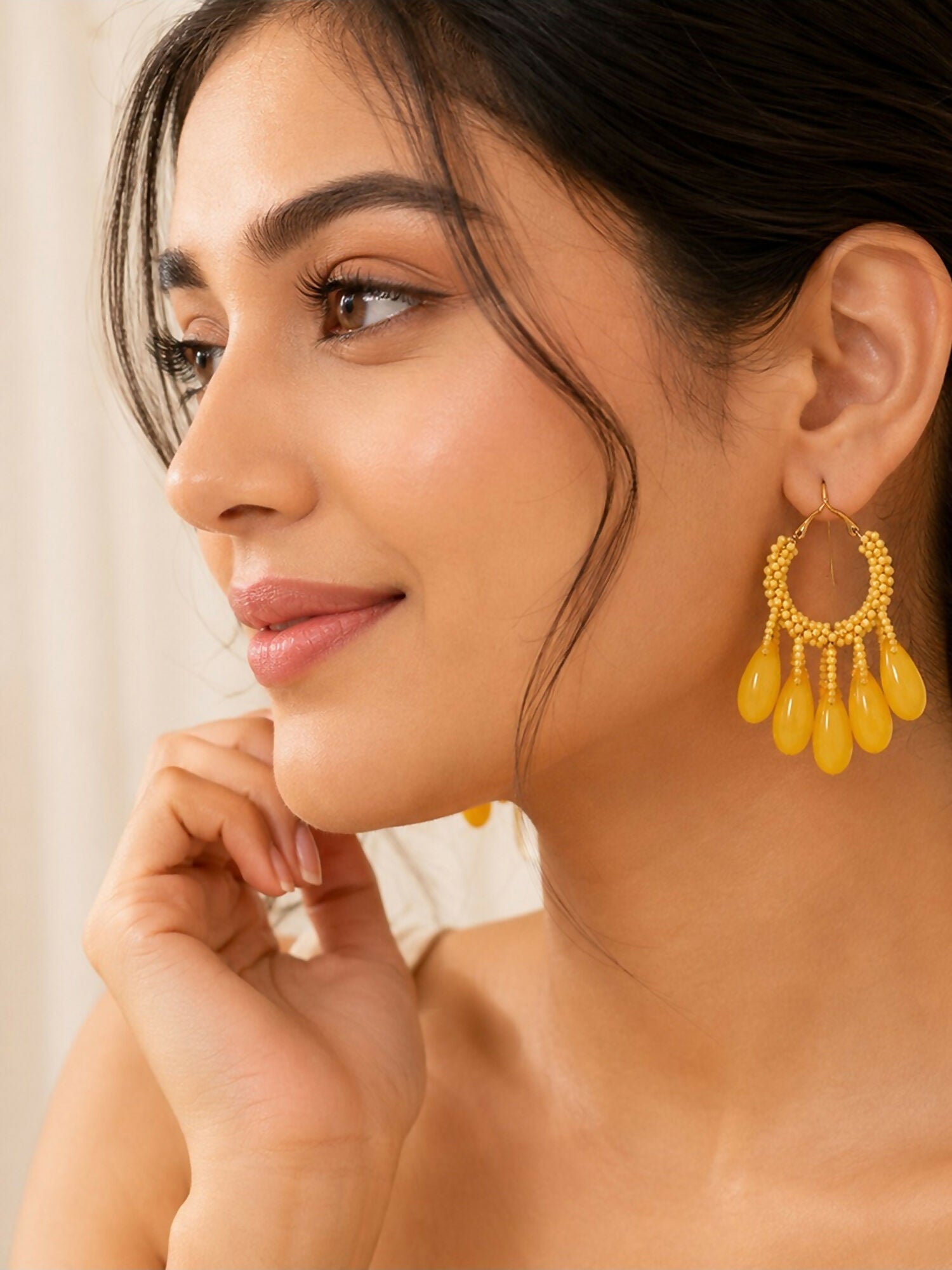 Teardrop Resin Chandelier Earrings