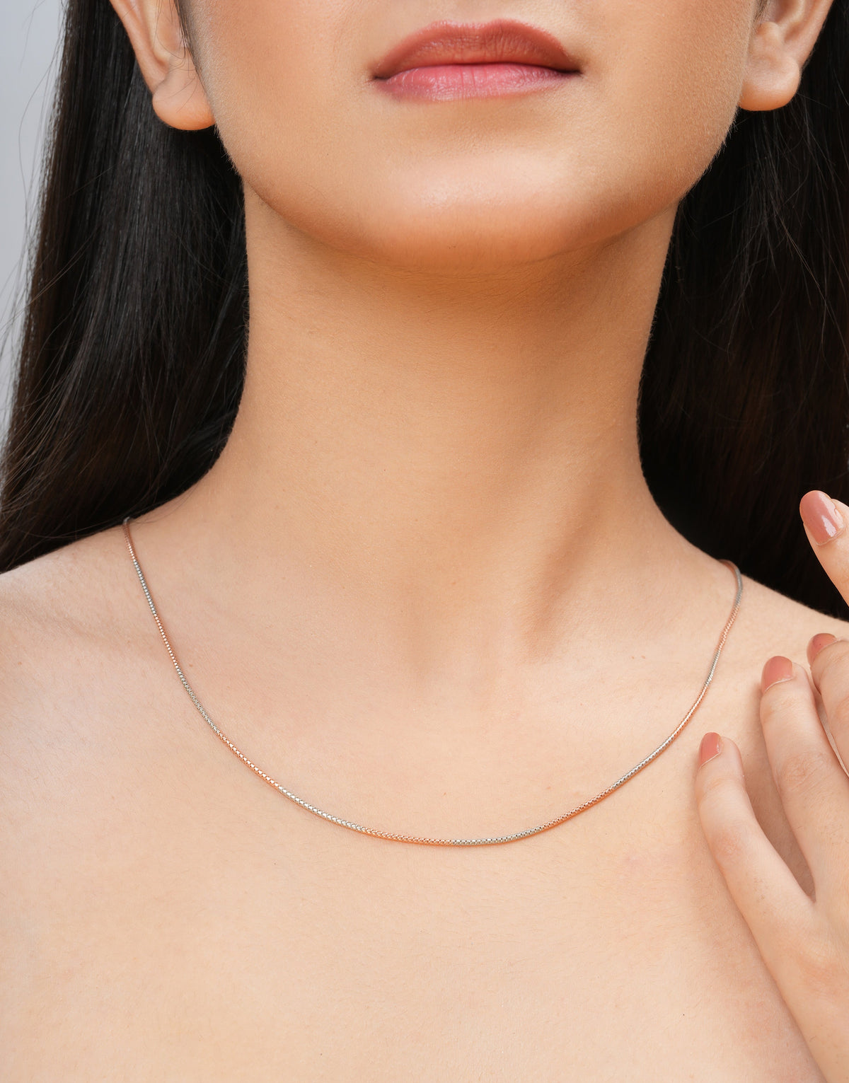 Trendy Silver & Rose Gold Chain