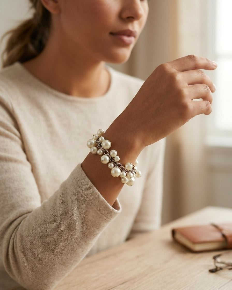 clustered pearl bracelet