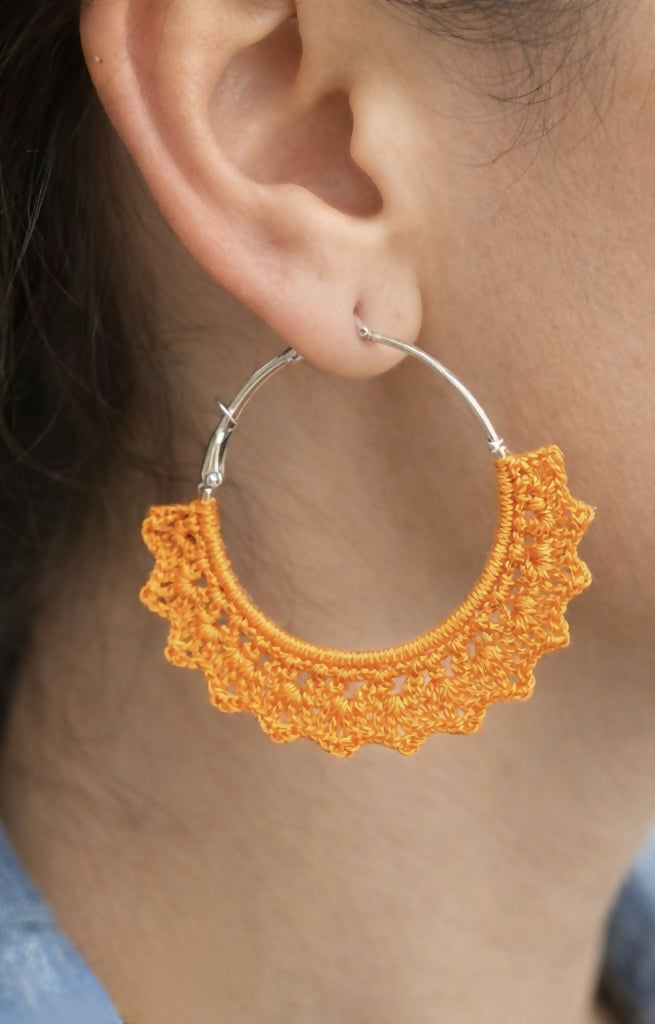 Amber hoop earrings