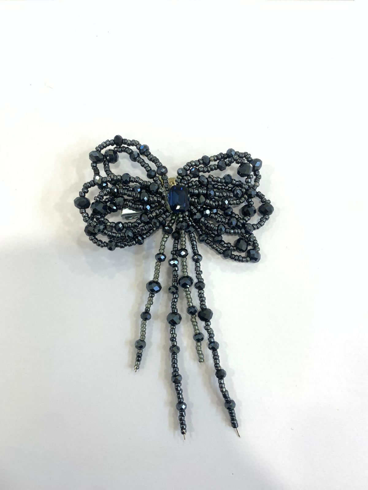 Blue Crystal Beaded Hair Clip BSJ109