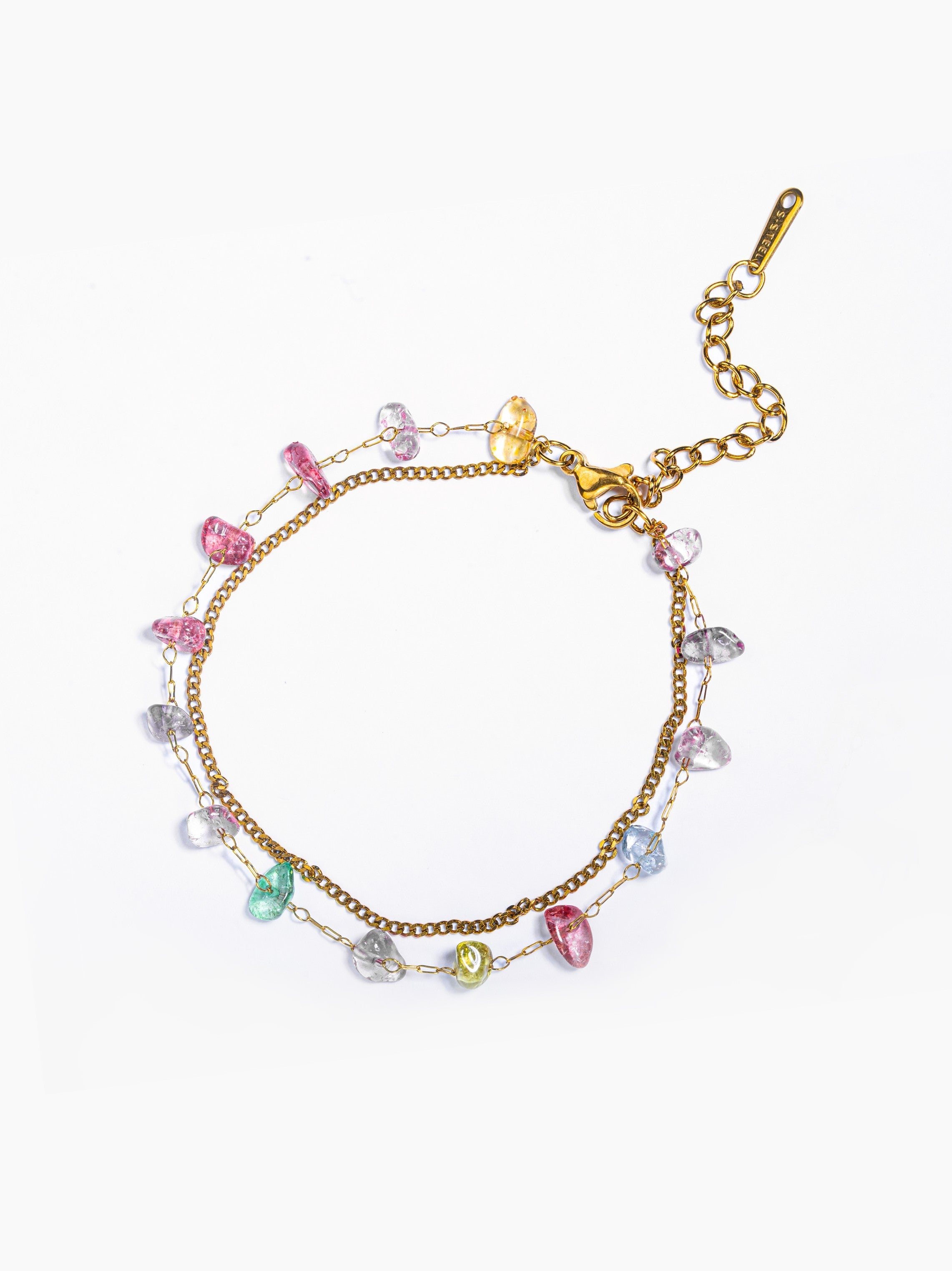 Styled view of Vivara drop earrings �? 18k gold-plated playful multicolour stones drops for everyday and gifting.