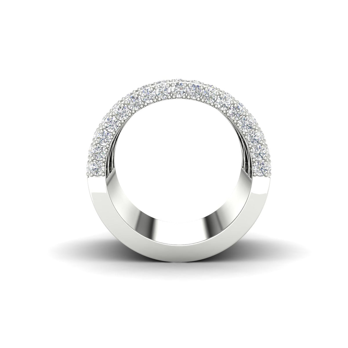 6.11CT Round Cut Moissanite Women's Wedding Band Ring 14K White Gold Plated