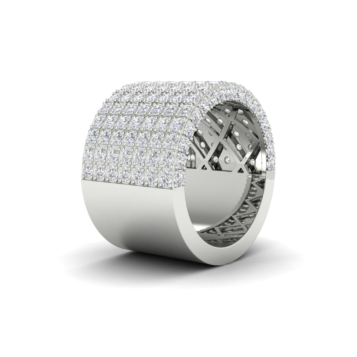 6.11CT Round Cut Moissanite Women's Wedding Band Ring 14K White Gold Plated