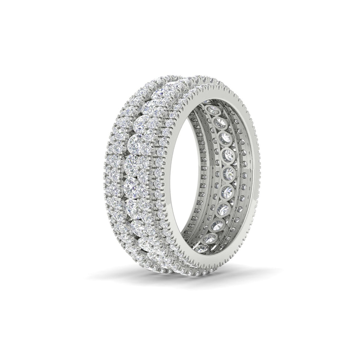 4Ct Round Cut Moissanite Men's Wedding Band Ring 14K Yellow Gold Plated