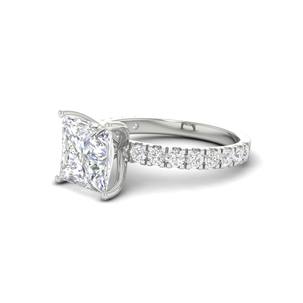 2.63Ct Princess Cut Moissanite Women Engagement Ring 14K Yellow Gold Plated