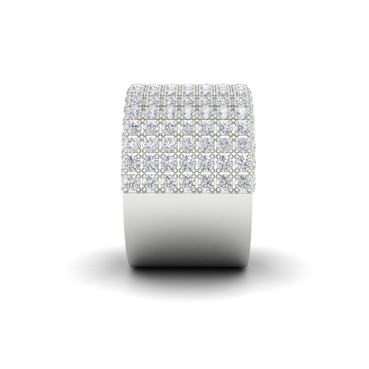 6.11CT Round Cut Moissanite Women's Wedding Band Ring 14K White Gold Plated