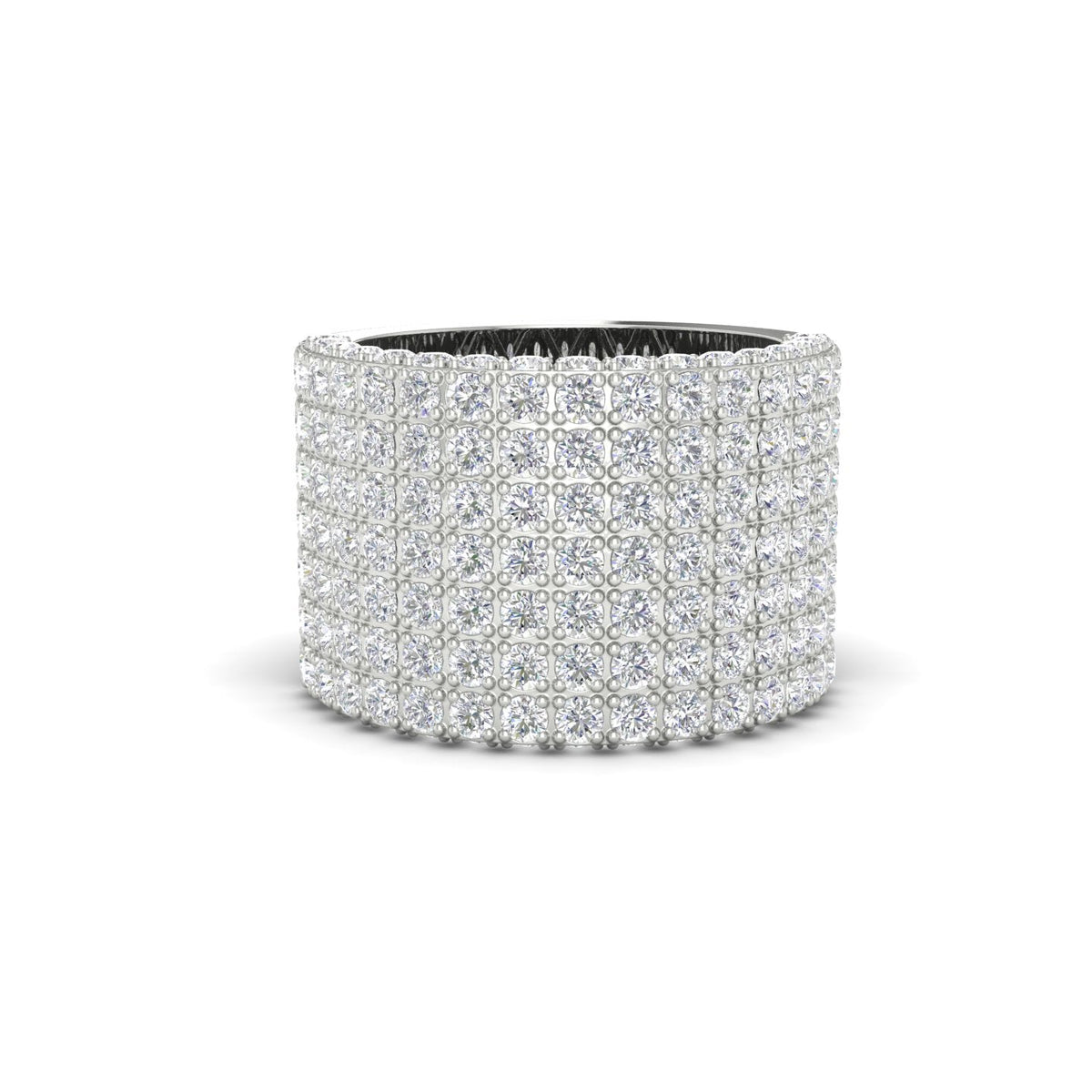6.11CT Round Cut Moissanite Women's Wedding Band Ring 14K White Gold Plated