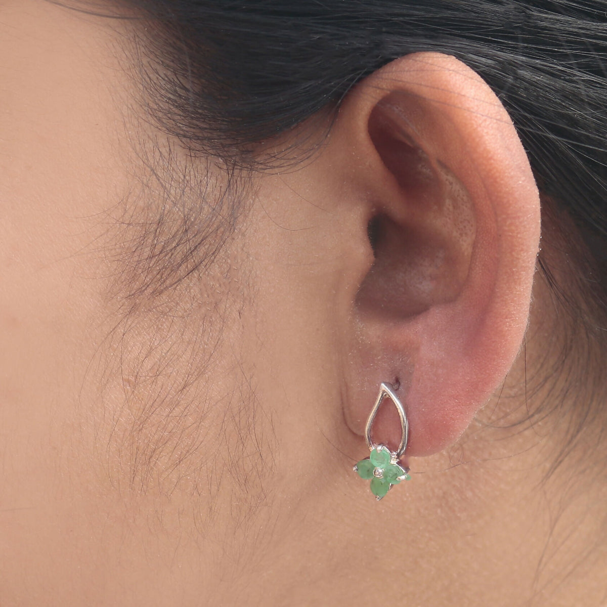 925 Sterling Silver Emerald Earrings for Women | Natural Green Gemstone Drop Earrings | Elegant Silver Jewelry Gift