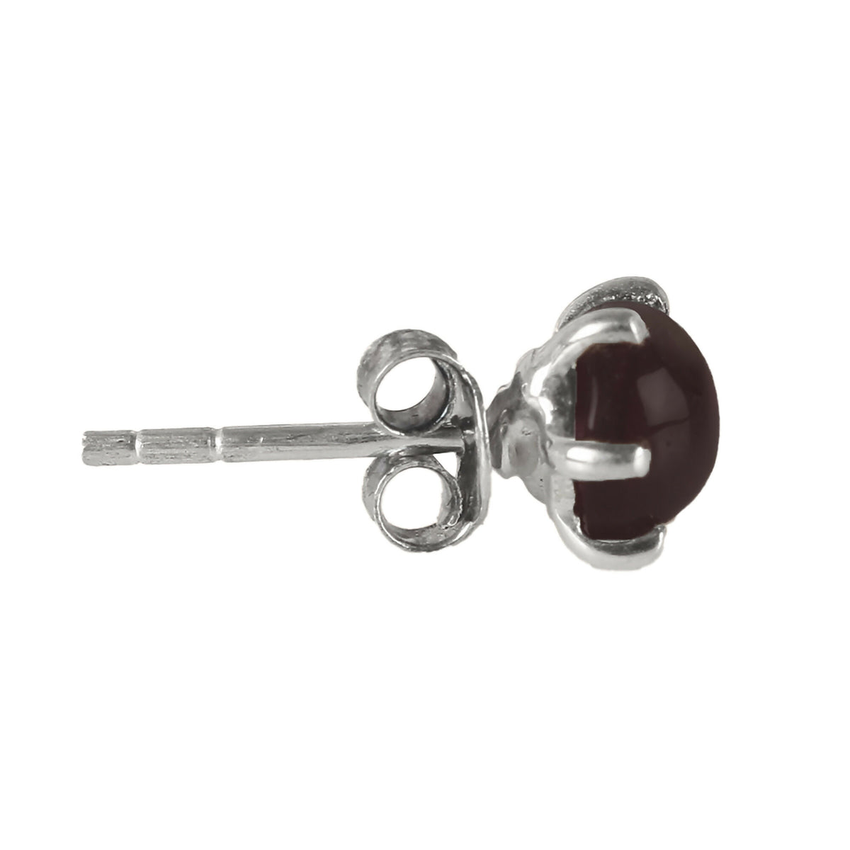 925 Sterling Silver Garnet Eartops for Women | Natural Red Gemstone Stud Earrings | Elegant Daily Wear Jewelry
