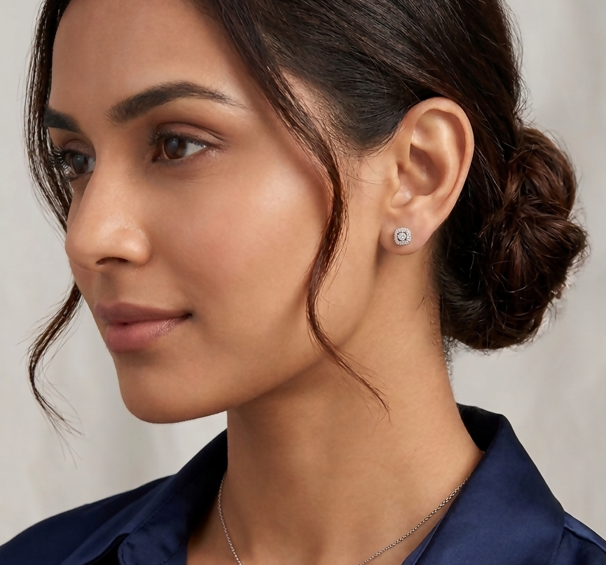 92.5 Silver Square Stone Earrings