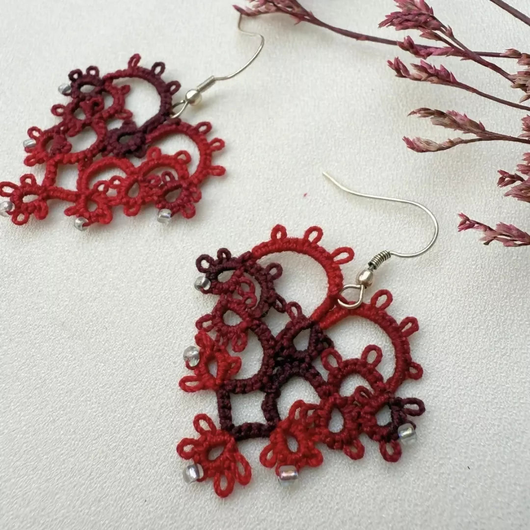 Crimson Heartbeat Earrings